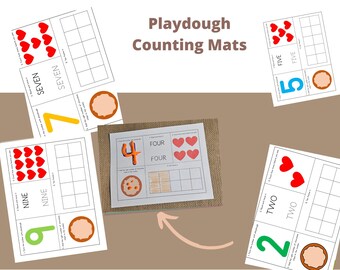 Numbers Playdough Mats Preschool Printables Homeschool Fine Motor Skills Quiet Time Toddler Activities