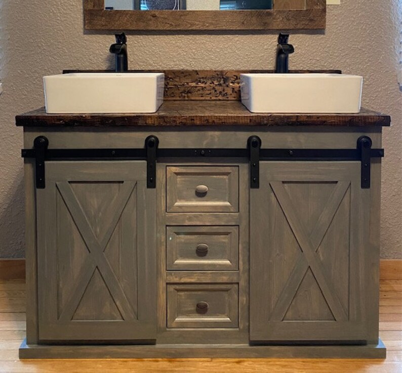 Barn Door Vanity free Shipping Etsy