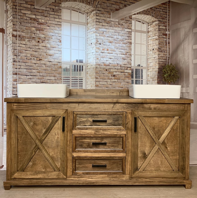 Farmhouse Double Vanity free Shipping Etsy