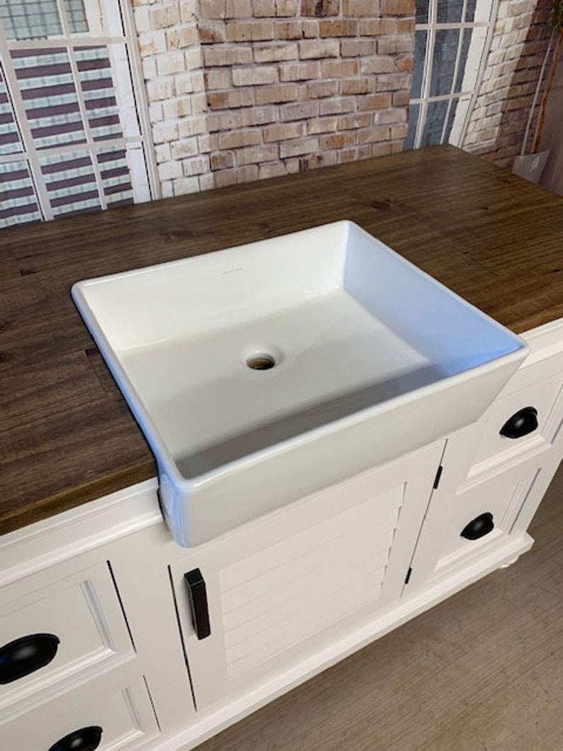Apron Sink Bathroom Vanity free Shipping Etsy