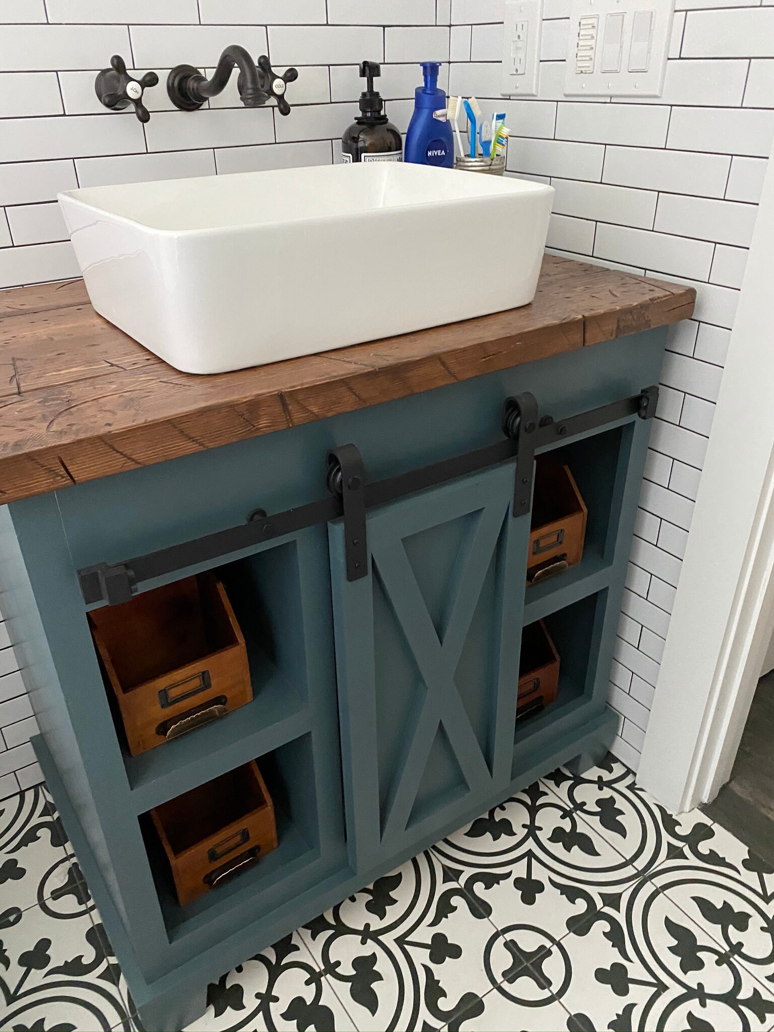 Farmhouse Barn Door Vanity free Shipping Etsy