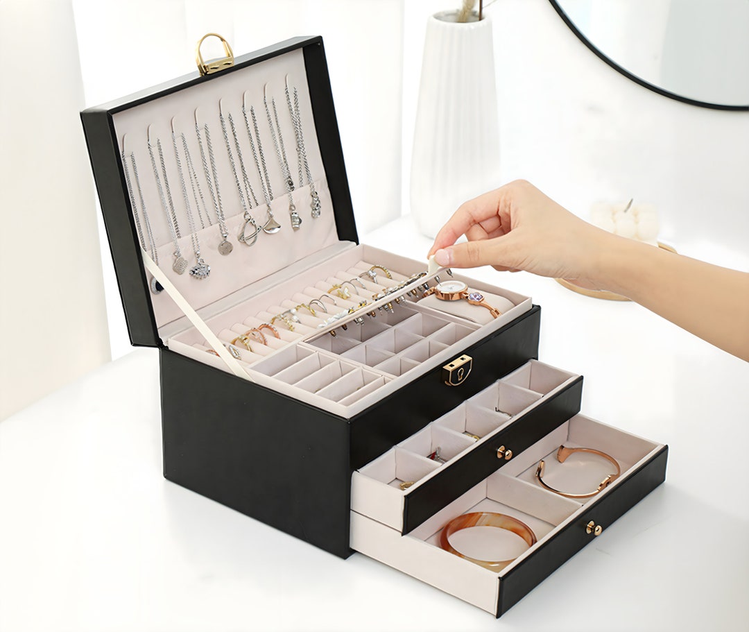 3Layered Jewelry Organizer Box Vintage look Jewelry Box Etsy.de