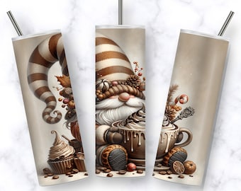 Coffee Gnome Tumbler Wrap | 2 PNGs | Digital Download