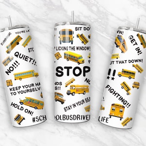 School Bus, Back To School, Bus Driver, Seamless 20oz Skinny, Tumbler Sublimation, Tumbler Wrap Png