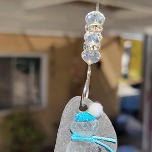 Sea Glass Snowmen Christmas Tree Ornament: Pebble Beach Decor