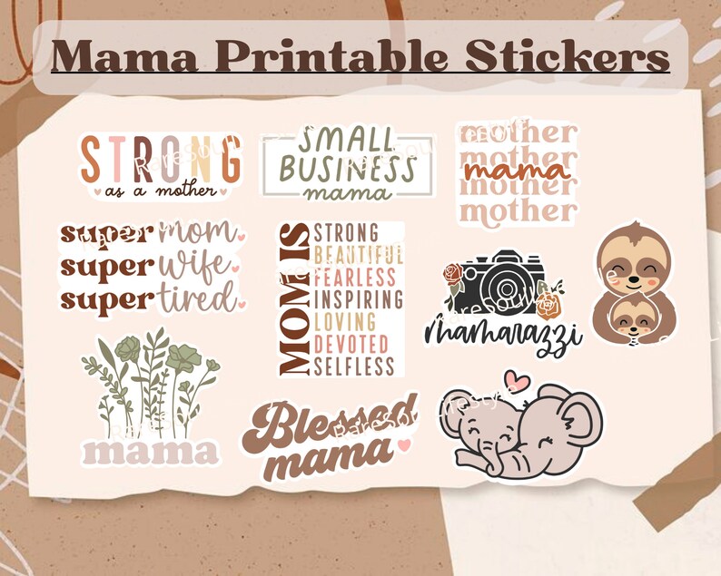 Mama Aesthetic Stickers Cute Mama Stickers Mom Printable - Etsy Ireland