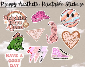 preppy sticker pack etsy