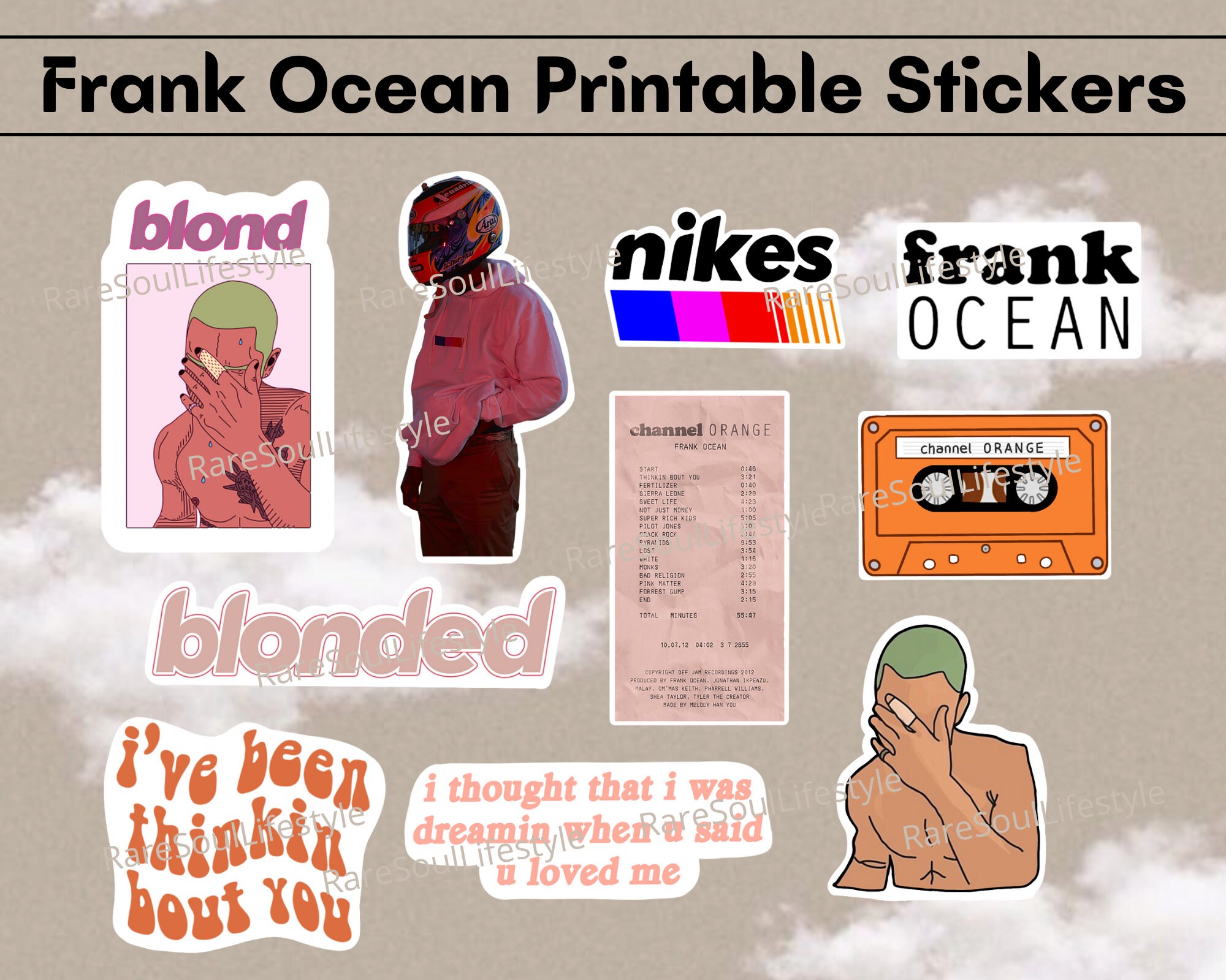 Frank Ocean Stickers Frank Ocean Printable Stickers Channel Orange