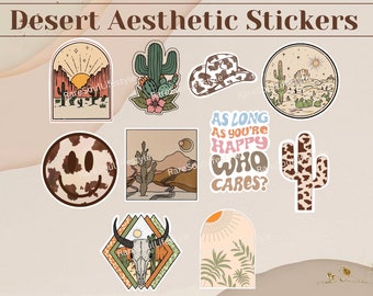 Desert Aesthetic Stickers | Vsco Stickers svg | Cactus Stickers | Boho Cute Stickers | Aesthetic Boho Stickers | Western Stickers | Print