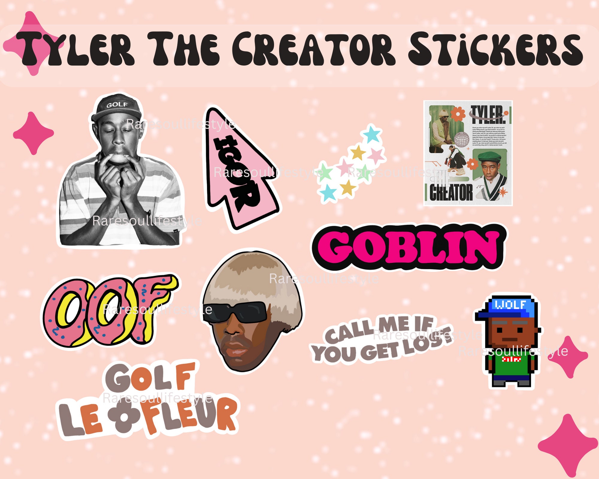 50PCS Rapper Singer Tyler The Creator Stickers DIY Skateboard