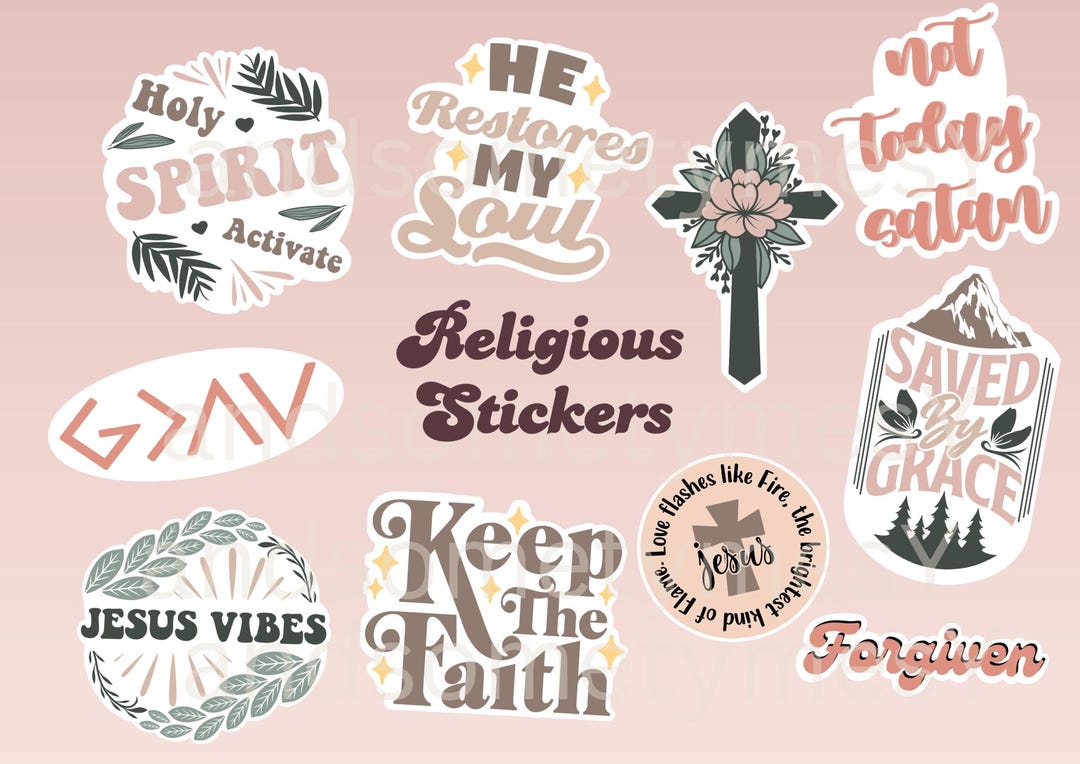 Religious Sticker Set | Christian Faith Decals | Jesus Stickers ...