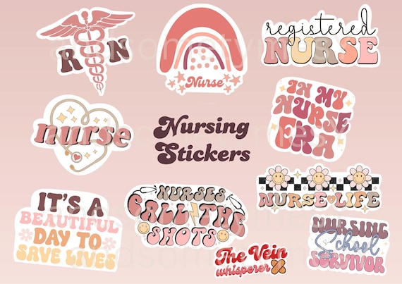 Nursing Printable Stickers | Nurse Stickers svg | Nurse aesthetic stickers | Nursing stickers | Nursing student | Future nurse | RN Stickers