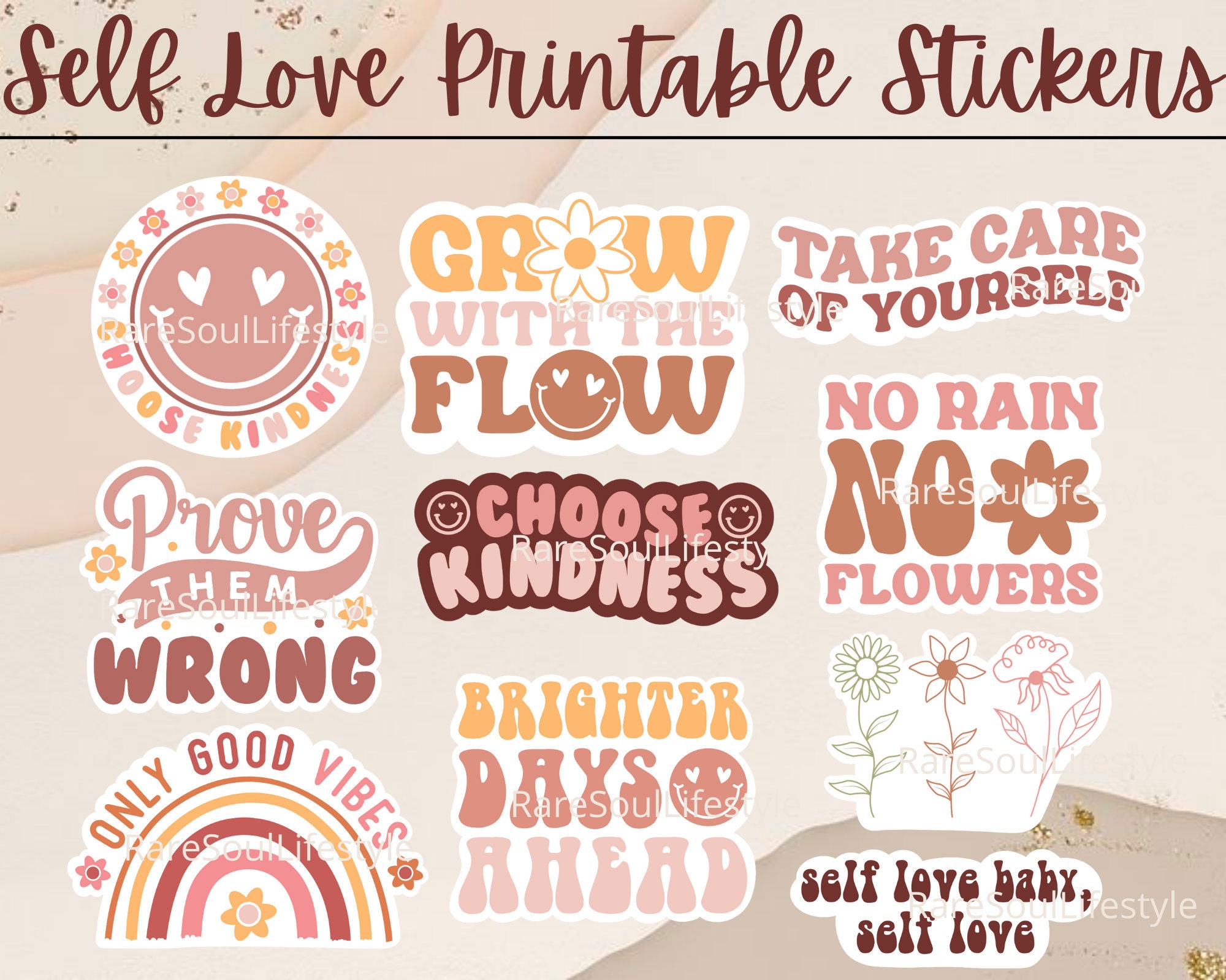 Self Love Stickers Inspirational Sticker Graphic by thestickerclubhouse ·  Creative Fabrica