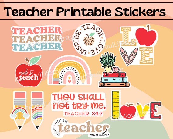 Teacher Printable Stickers Cute Teacher Stickers Future - Etsy