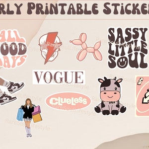 Girly Girl Printable Stickers Girly Cute Stickers - Etsy