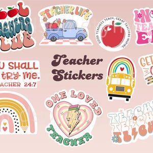 Teacher Printable Stickers | Cute Teacher Stickers | Future teacher Aesthetic | Teacher stickers | Teacher Gift | teach love inspire | png image 1