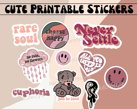 Cute Sticker Bundle Aesthetic Stickers Printable Stickers - Etsy