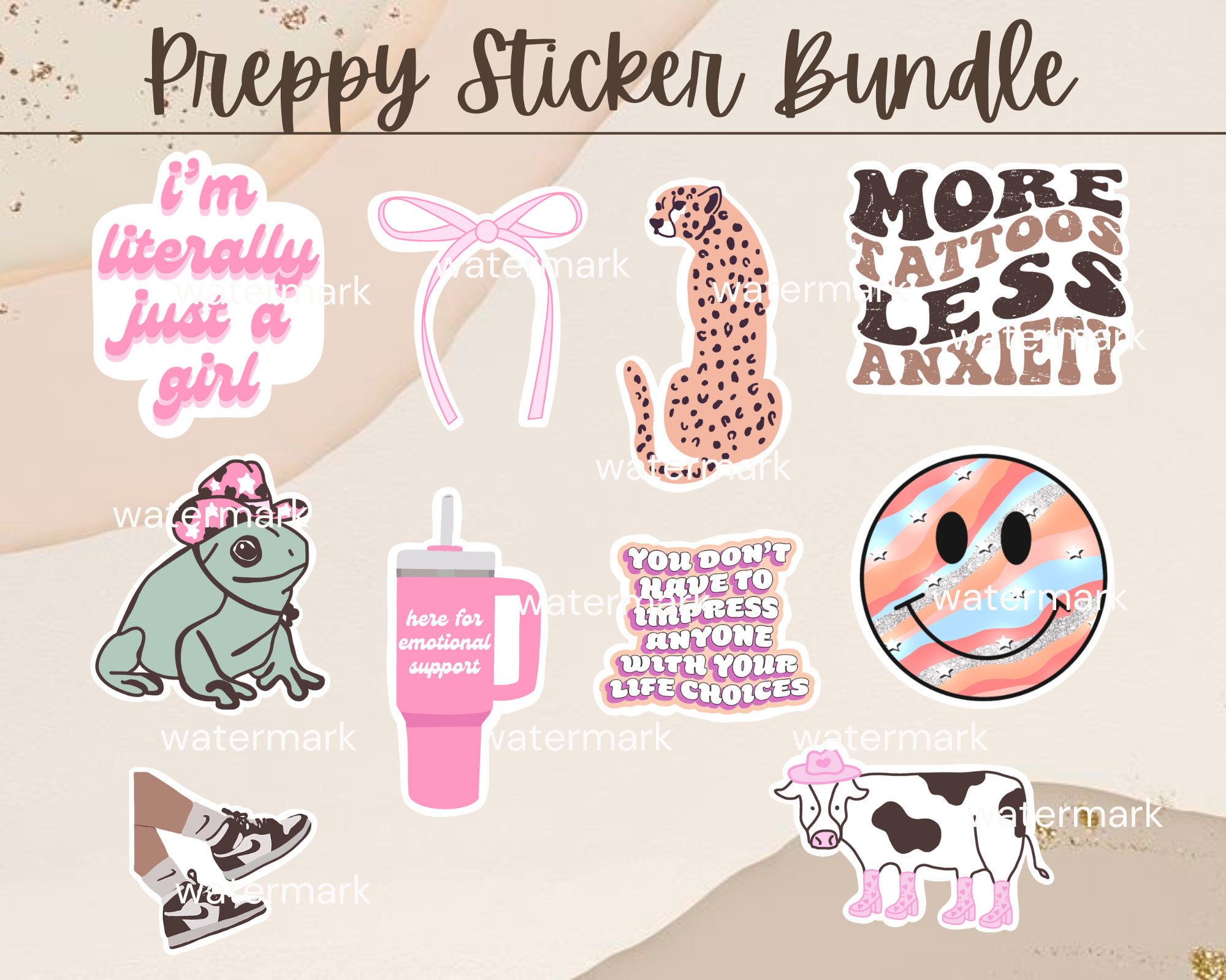Preppy Wallpaper Aesthetic Stickers for Sale