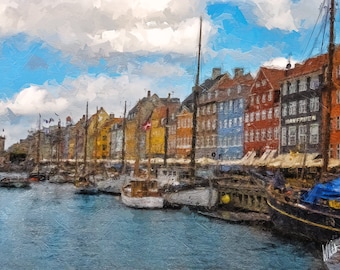 Nyhavn Copenhagen Denmark Wall Art Painting