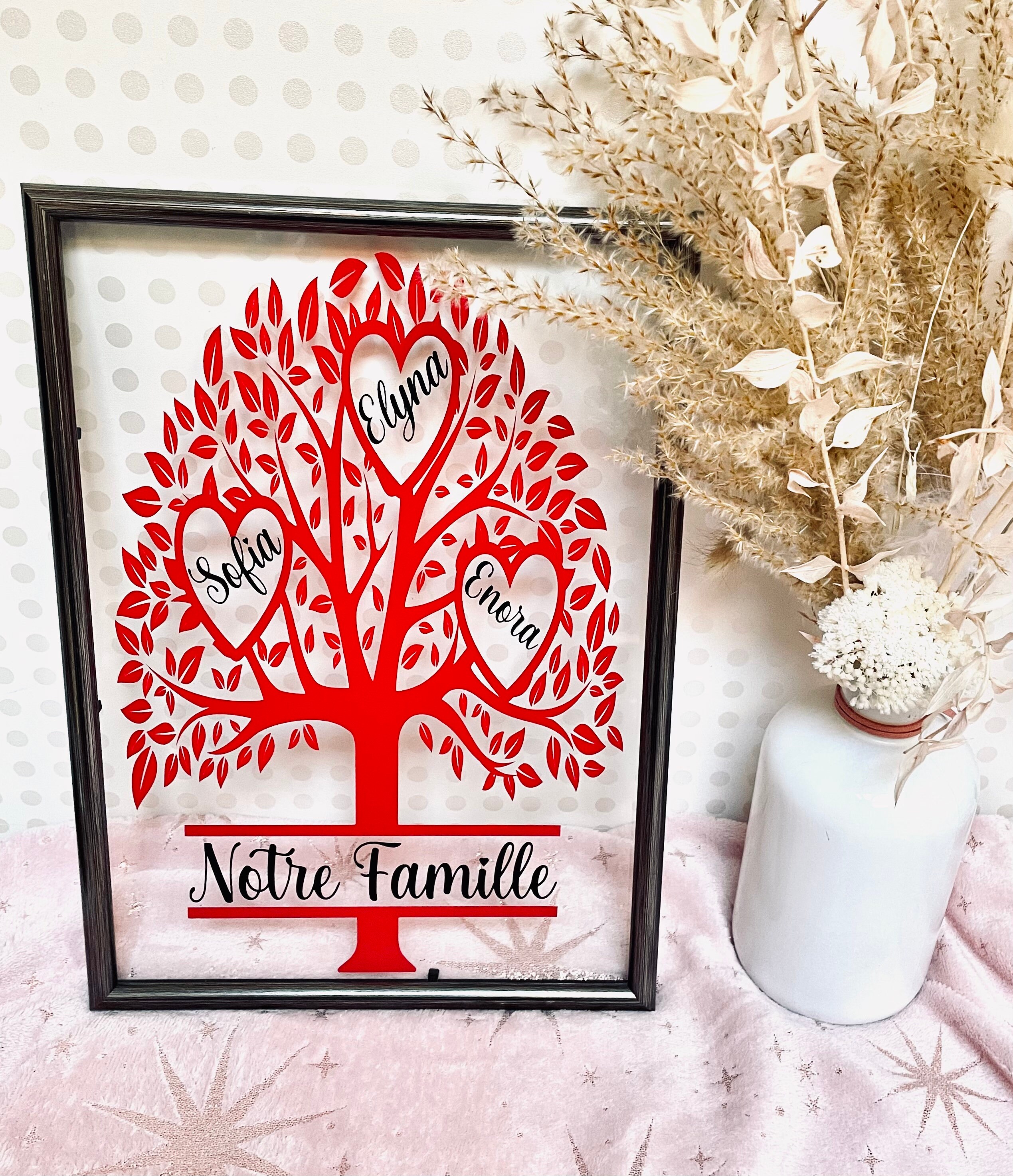 Cadre Personnalisé Arbre de Vie/Fête Des Mères Grand Mère Couple Saint Valentin Cadeau Personnalisé