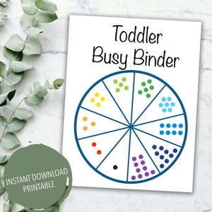 Toddler Busy Binder | Toddler Preschool Activity Learning Binder | Digital Download, Printable