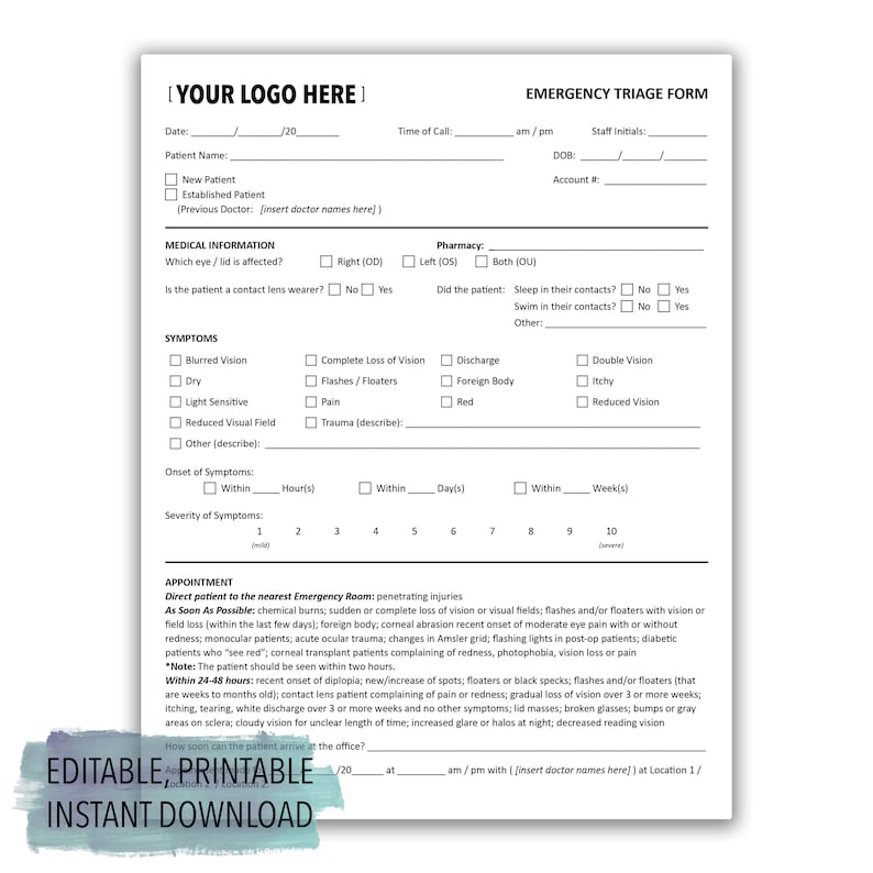 emergency-triage-form-healthcare-optometry-ophthalmology-printable