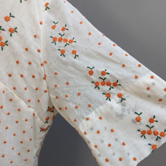 A Mendel Creation Vintage Orange Floral Embroider… - image 3