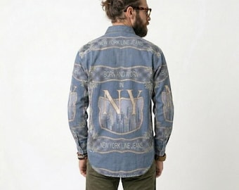 NY Line Vintage New York City AOP Button Down Shirt - Medium