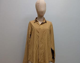Studio Umen 80s 90s Hip Hop Tan Button Down Shirt - Small