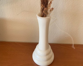 Vintage Randall White Milk Glass Beehive Bud Vase