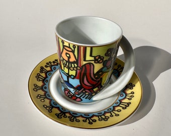 Vintage Rare Signed Rosenthal Studio Line Cupola Espresso Cup and Saucer NR. 26 by Maarten Vrolijk