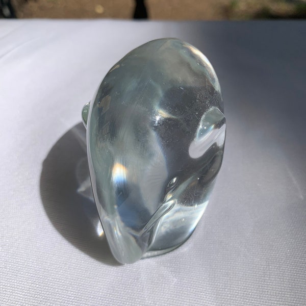 Vintage Clear Hand Blown Art Glass Elephant Figurine Paperweight