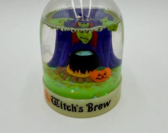 Vintage 1980's Witches Brew Glow in the Dark Snow Globe