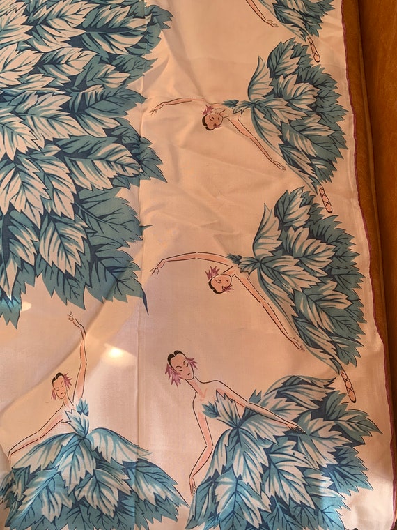 Vintage Rare Macy's 1950's Silk Ballerina Scarf w… - image 2