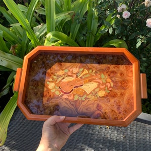 Vintage Italian Lacquer Wood Musical Decorative Tray