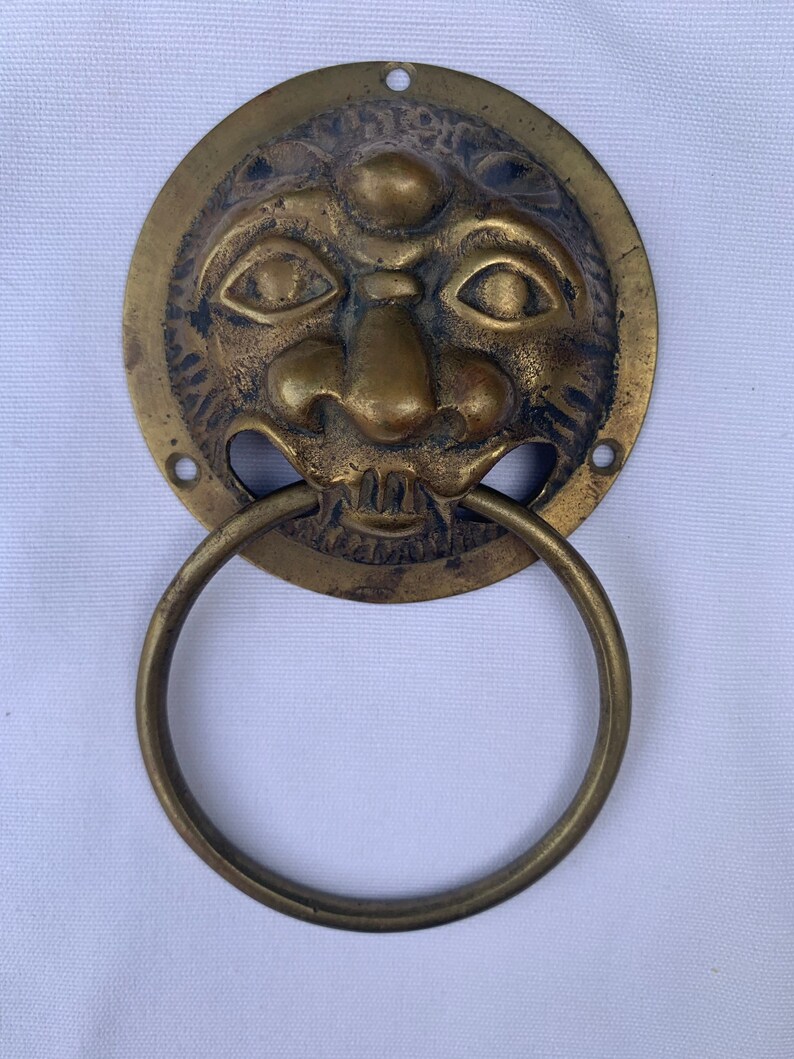 Vintage Chinese Lion Brass Door shops Knocker or Wall Decor