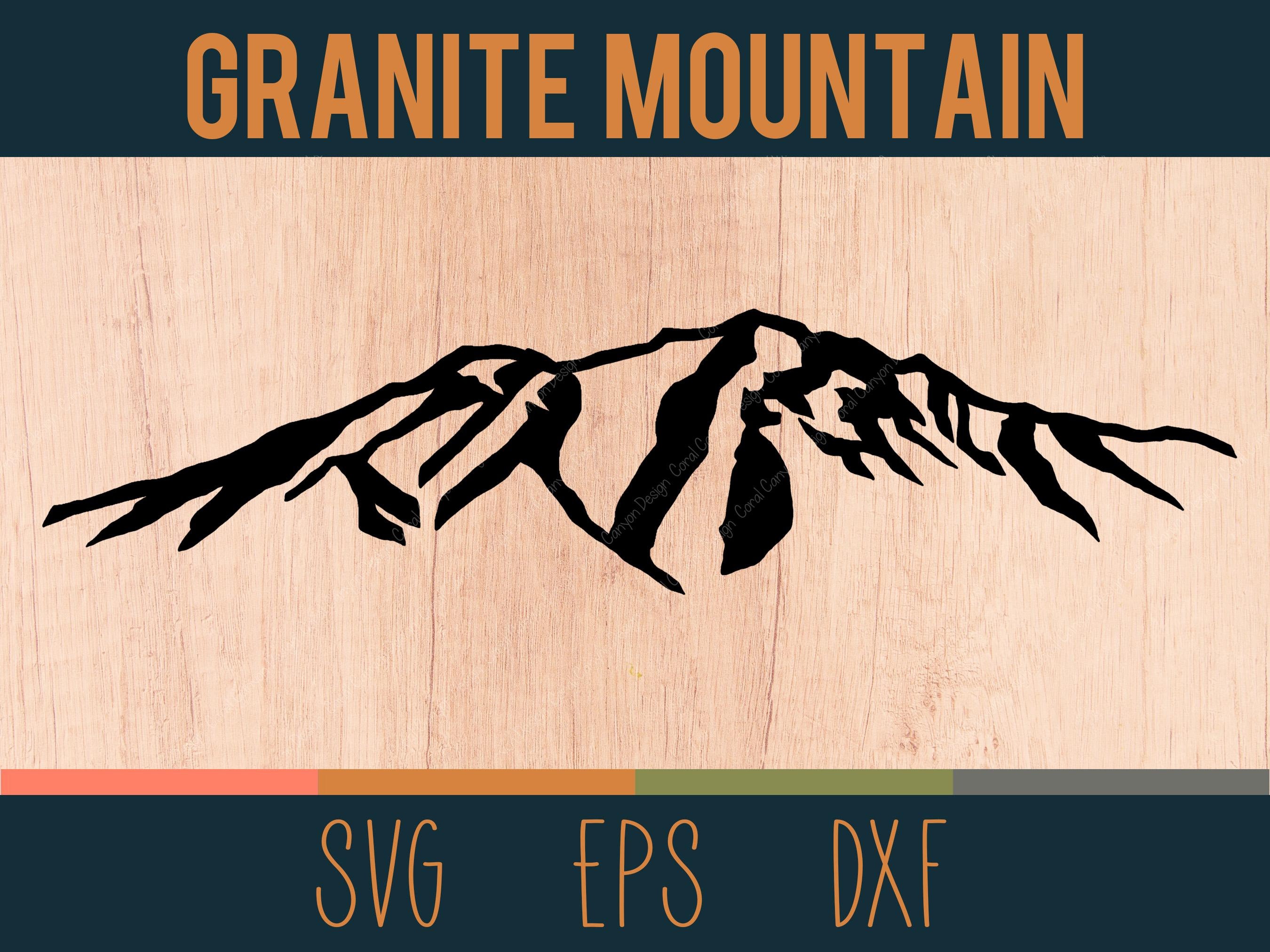 川口金作 作 風景画 の 短冊 です。 Granite Mountain Arizona SVG Outline | Digital Cut File