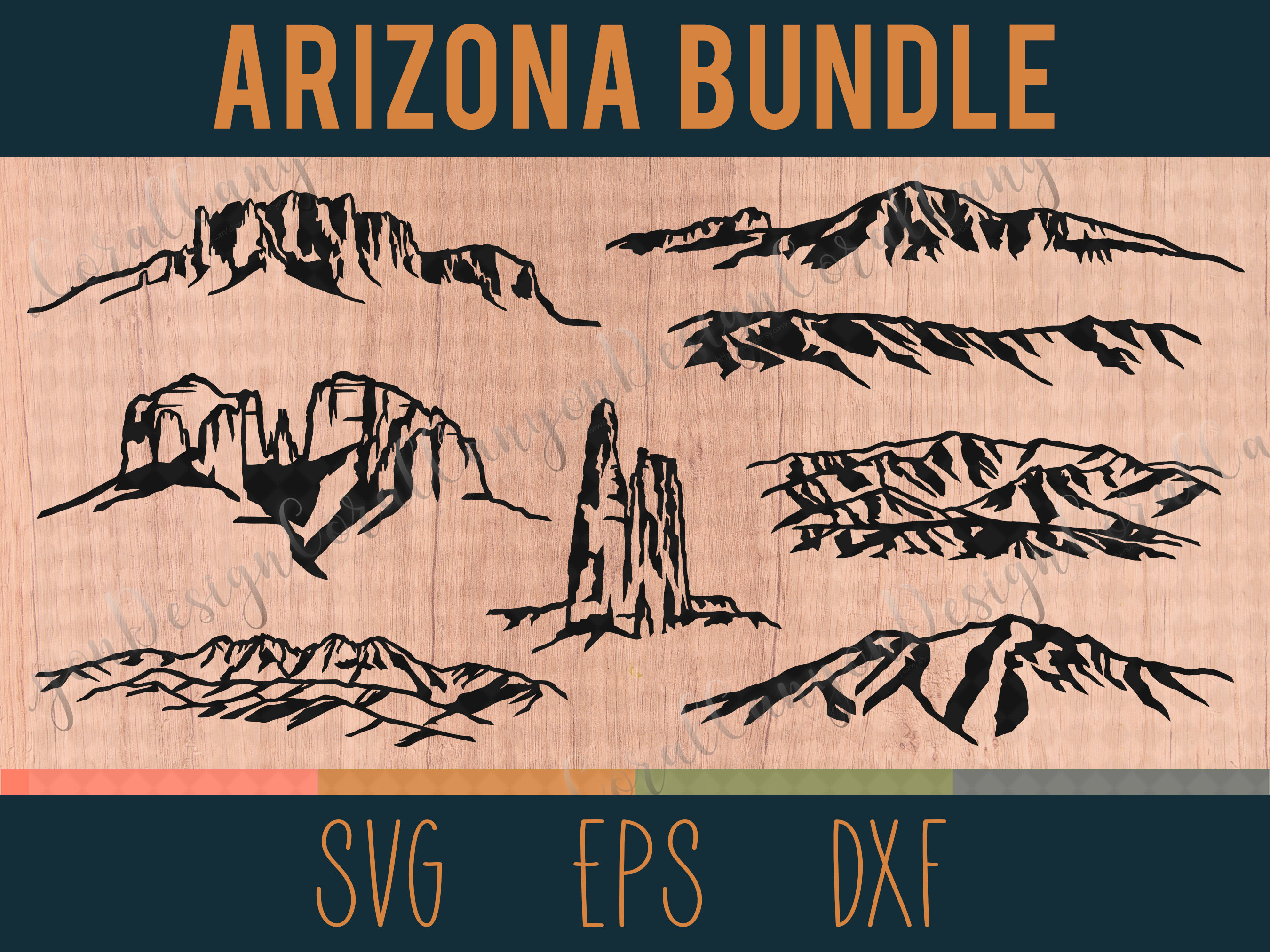 16 Arizona Mountains SVG Bundle | Digital Cut File | Sedona