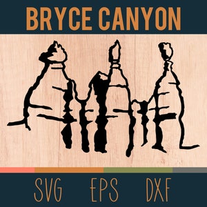 Bryce Canyon SVG Outline | Digitale Plotterdatei | Bryce Canyon Nationalpark, Utah |   DXF - und EPS-Dateien enthalten