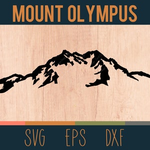 Mont Olympus SVG Contour | | de fichier de découpe numérique Parc national olympique, washington | Fichiers DXF et EPS inclus