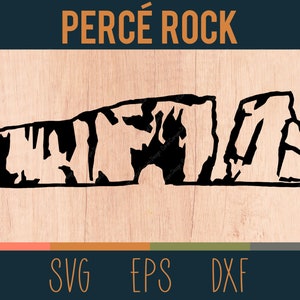 Esboço SVG de Percé Rock | Arquivo de corte digital | Golfo de São Lourenço | Quebec, Canadá | Arquivos DXF e EPS incluídos
