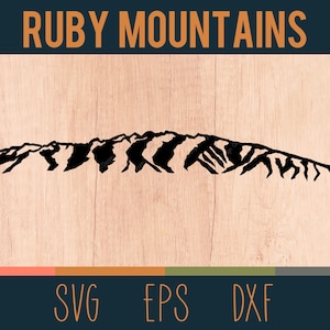 Contour SVG montagnes rubis | Fichier numérique découpé | Forêt nationale Humboldt-Toiyabe du Nevada | Fichiers DXF et EPS inclus