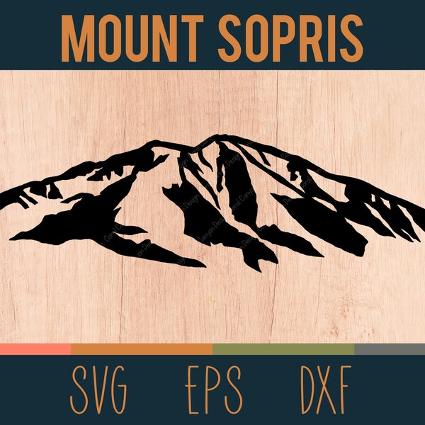 Mount Sopris SVG Outline | Digital Cut File | Elk Mountain Range, Pitkin County, Colorado |  DXF & EPS Files Included