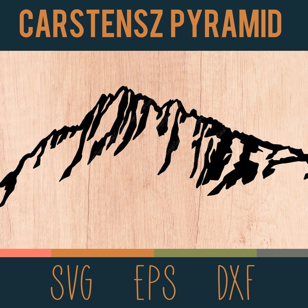 Carstensz Pyramid SVG Outline | Digital Cut File | Puncak Jaya, New Guinea | DXF and EPS Files Included