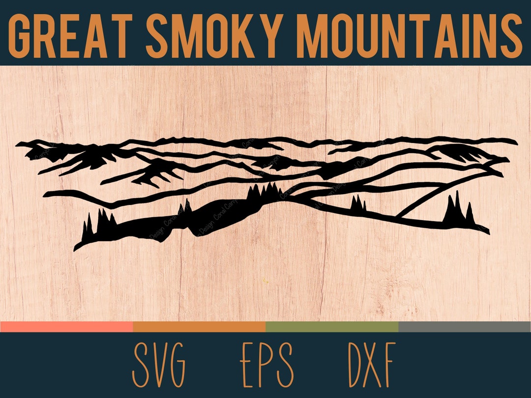 Great Smoky Mountains SVG Outline Digital Cut File Appalachian
