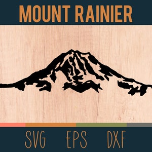 Mount Rainier SVG Outline | Digital Cut File |   Washington State Cascade Range | National Park | DXF and EPS Included