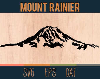 Mount Rainier SVG Outline | Digital Cut File |   Washington State Cascade Range | National Park | DXF and EPS Included