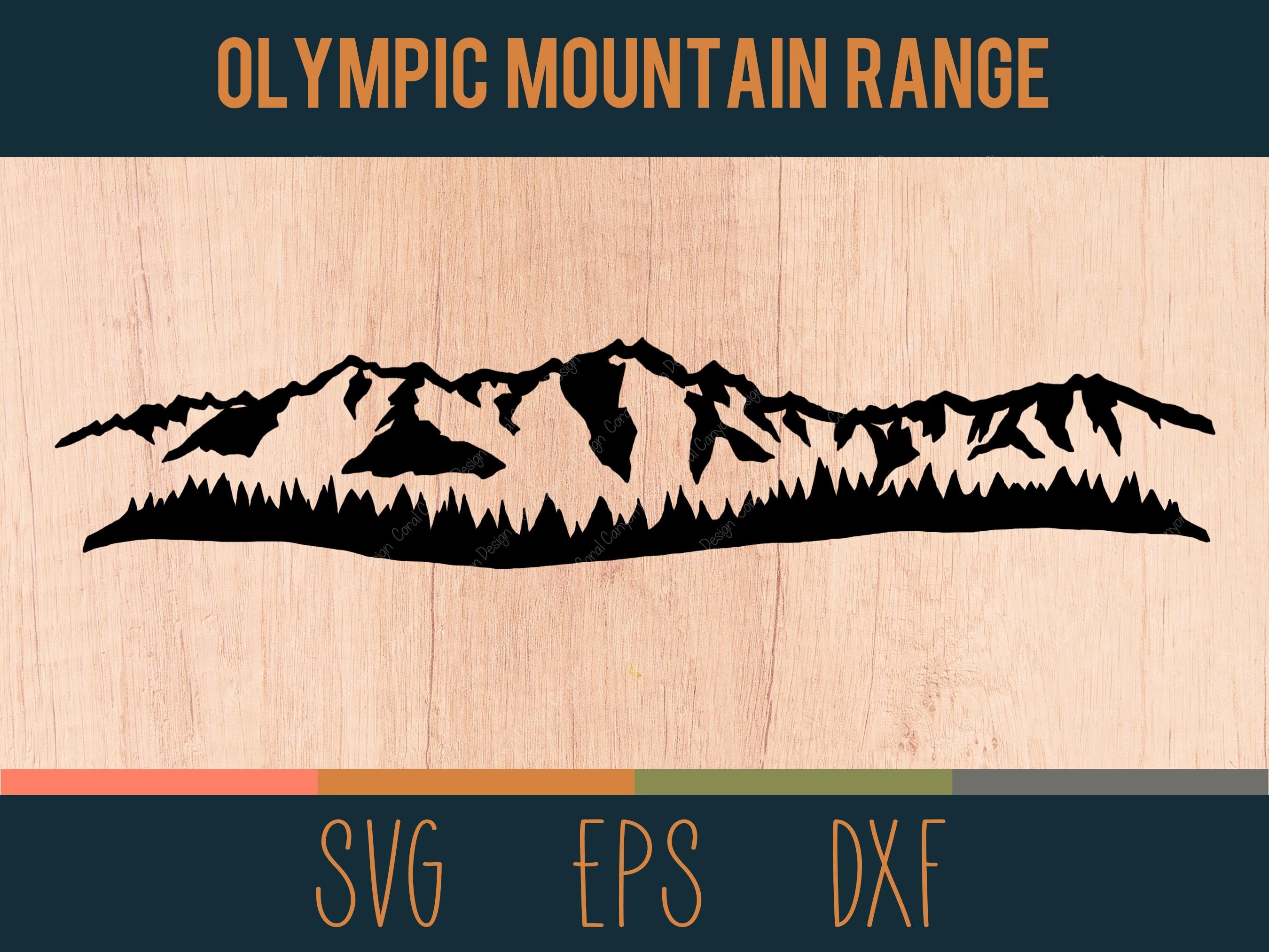 Olympic Mountain Range SVG Outline | Digital Cut File | Olympia, Washington  | DXF and EPS Included - Etsy, image size:2700x2025