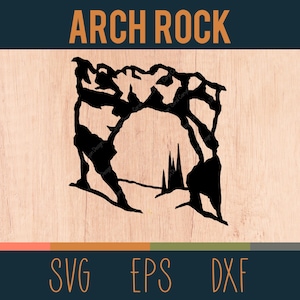 Arch Rock SVG-overzicht | Digitaal snijbestand | Mackinac Island, Michigan | Staatspark Mackinac Island | DXF- en EPS-bestanden inbegrepen