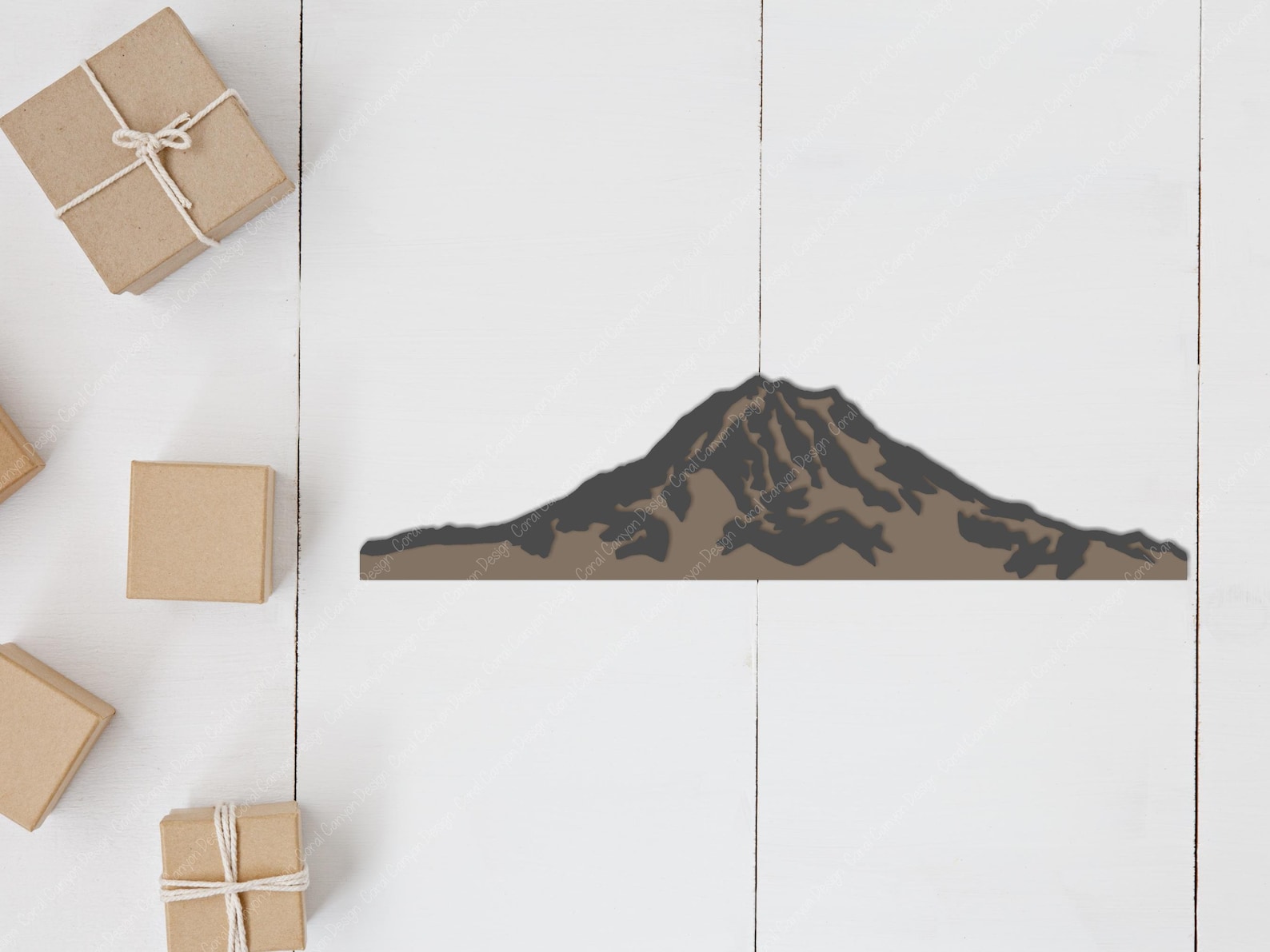Layered Mount Rainier SVG Outline | Digital Cut File | Two Layers ...